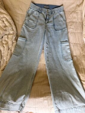 Democracy Light Wash Wide Leg Flare Jeans